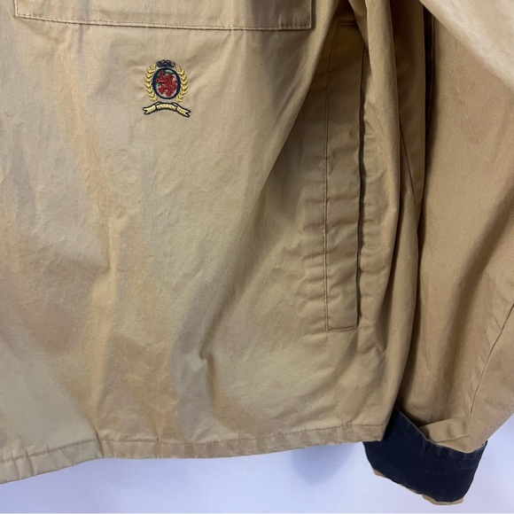 VTG Tommy Hilfiger Men's XL Harrington Full Zip Lightweight Beige Jacket Canvas - Picture 3 of 8